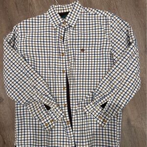 Alan and Paine - Country Collection - Blue and Brown Check Button-Up Shirt